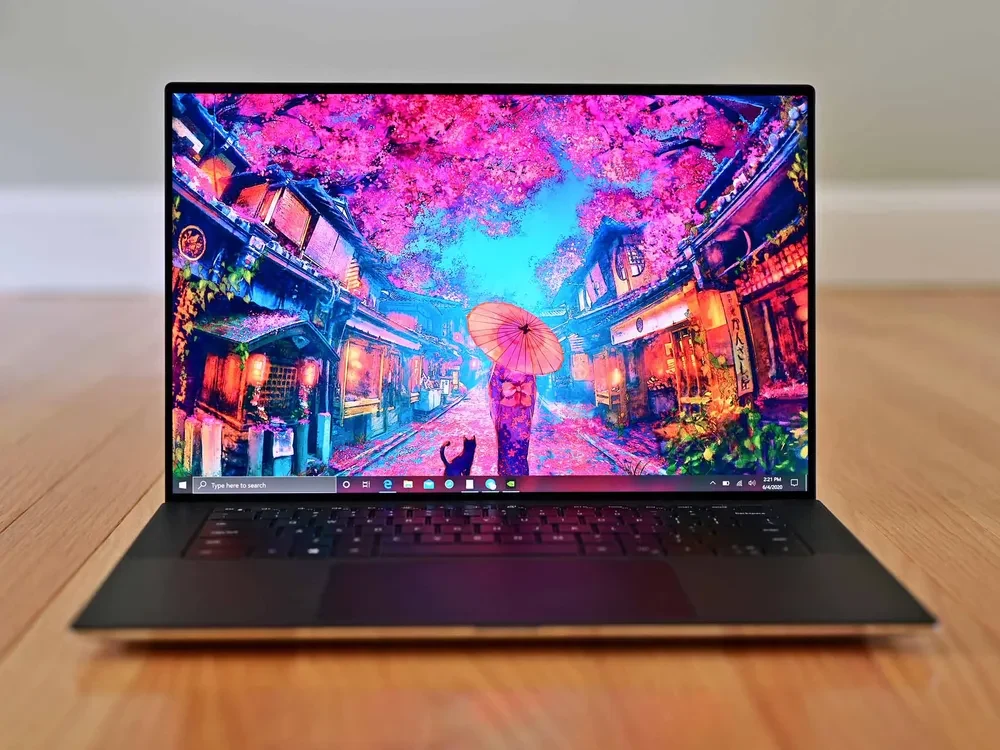 Colorful laptop on desk