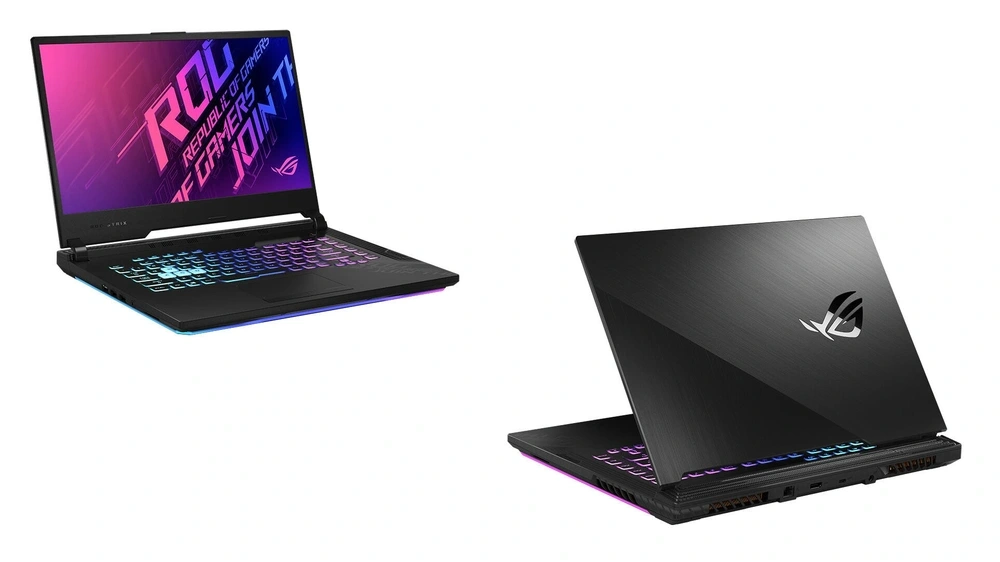 Front and back view of ASUS gaming laptop