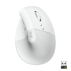 Logitech 910-006475 Lift Vertical 4000 DPI Optical Off-White Ergonomic Wireless Mouse