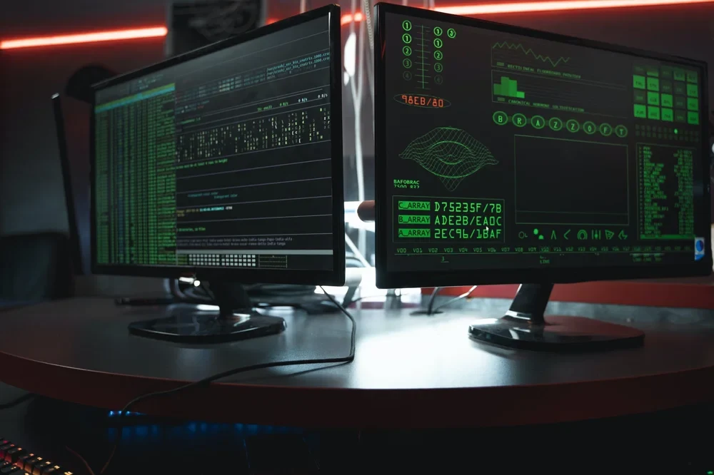 Display output of two monitors