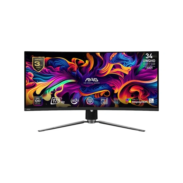 MSI MAG 341CQP QD-OLED 34? UWQHD Curved Gaming Monitor