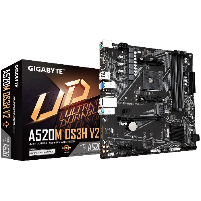 Gigabyte A520M DS3H V2 Motherboard For AMD AM4 CPU - RIG-A520M-DS3H V2