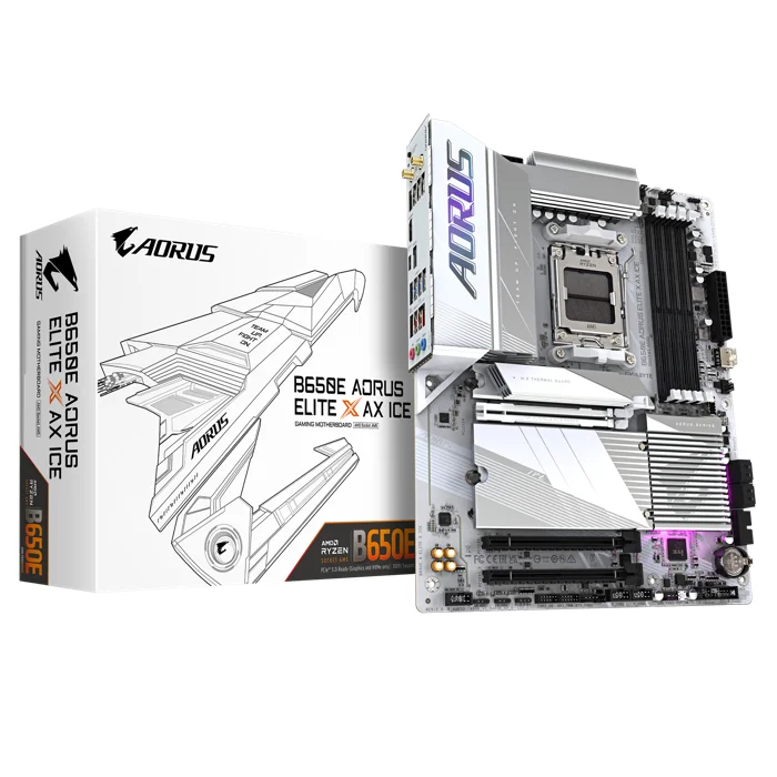 Gigabyte B650E AORUS ELITE X AX ICE AM5 Motherboard - RIG-B650E AORUS ELITE X AX IC
