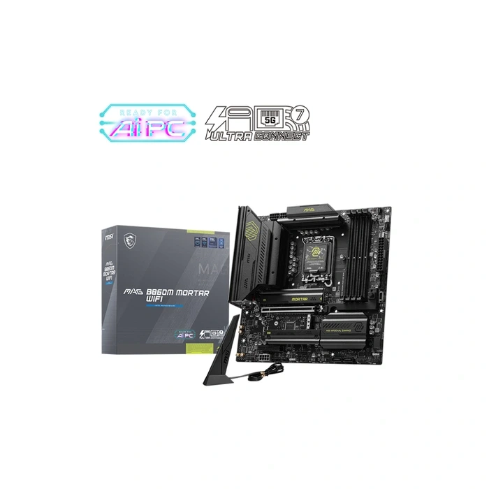 MSI B860m Mortar WiFi Motherboard for LGA 1851 CPU