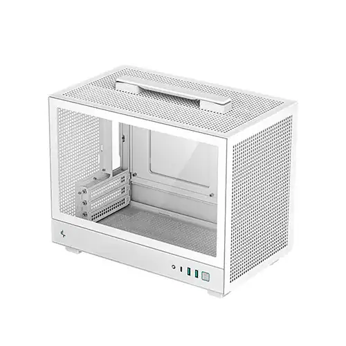 DeepCool CH160 Mini ITX Featuring Front And Top Mesh Design Tower Case - White - CH160-W