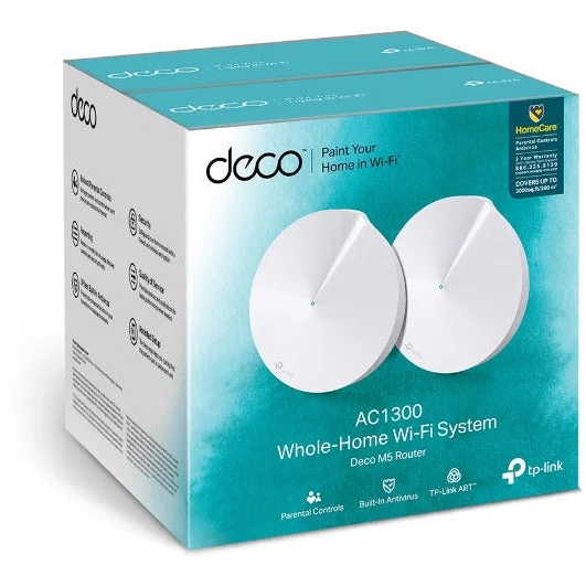 TP-Link Deco M5 AC1300 Whole Home Mesh WiFi System (2-Pack) - DECO-M5-2-PACK