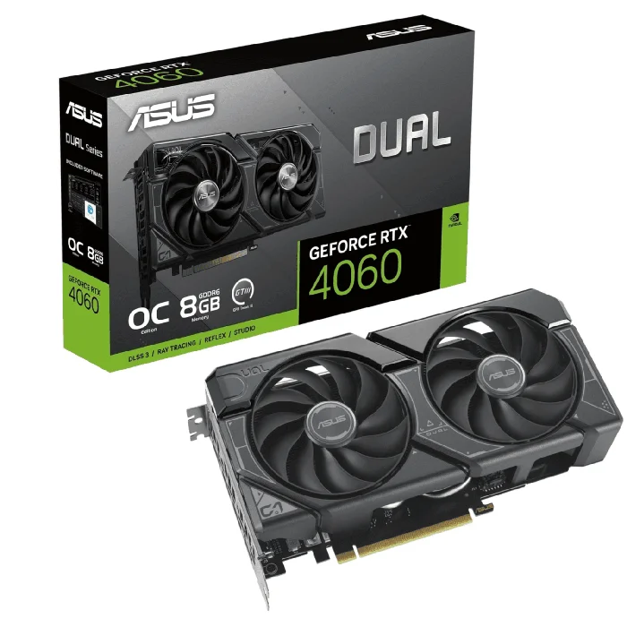 Asus GeForce Dual RTX 4060 8GB OC GDDR6 Graphics Card - DUAL-RTX4060-O8G