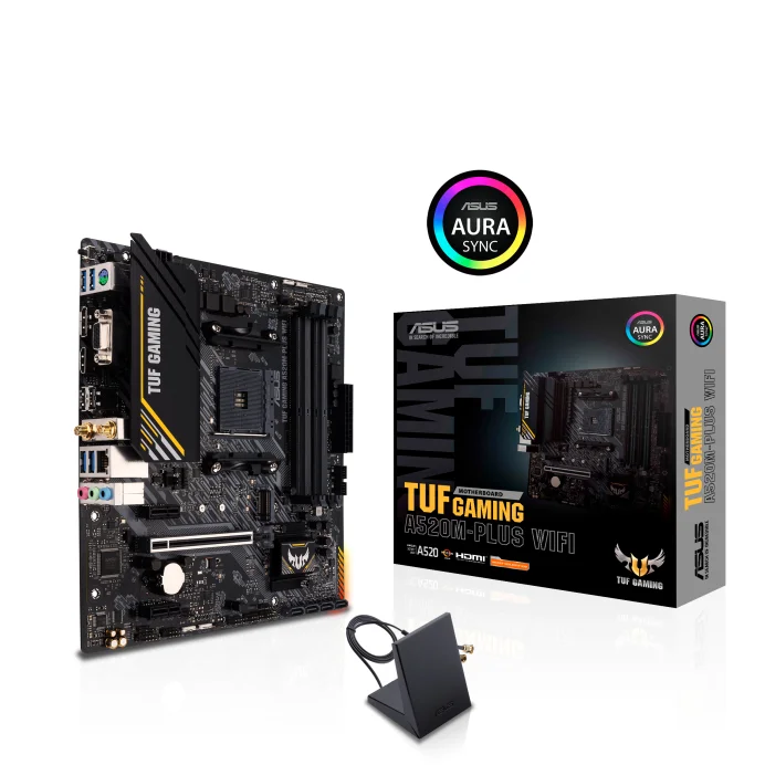 ASUS TUF GAMING A520M-PLUS WIFI AMD A520 Ryzen AM4 mATX Desktop Motherboard - GAMING A520M-PLUS WIFI