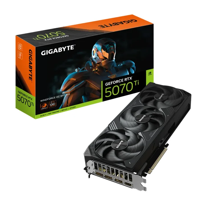 Gigabyte GeForce RTX 5070 Ti WINDFORCE OC SFF 16GB Graphics Card - GV-N507TWF3OC-16GD