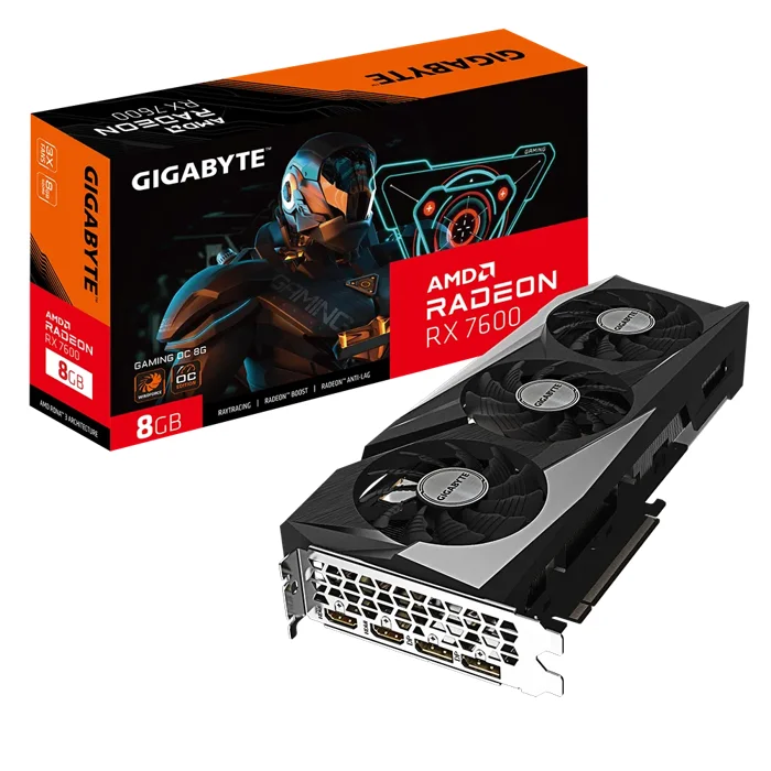 Gigabyte Radeon RX 7600 GAMING OC 8GB Graphics Card - GV-R76GAMING-OC-8GD