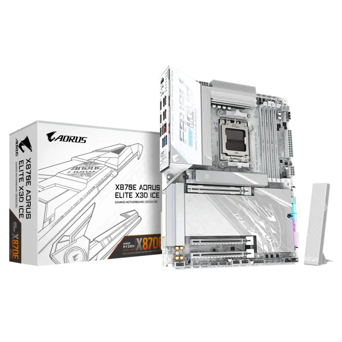 Gigabyte X870 AORUS ELITE X3D ICE WIFI7 ATX AM5 Motherboard