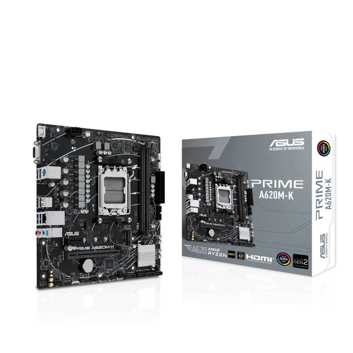 Asus PRIME A620M-K AMD AM5 Motherboard - RIG-PRIME A620M-K
