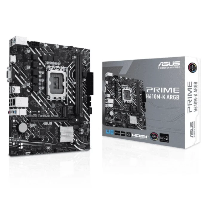 Asus Prime H610M-K ARGB mATX D5 LGA 1700 Motherboard - RIG-PRIME H610M-K ARGB