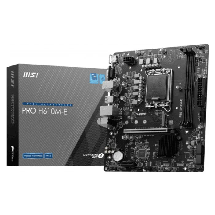 MSI Pro H610M-E mATX D5 LGA 1700 Motherboard - RIG-PRO H610M-E DDR5