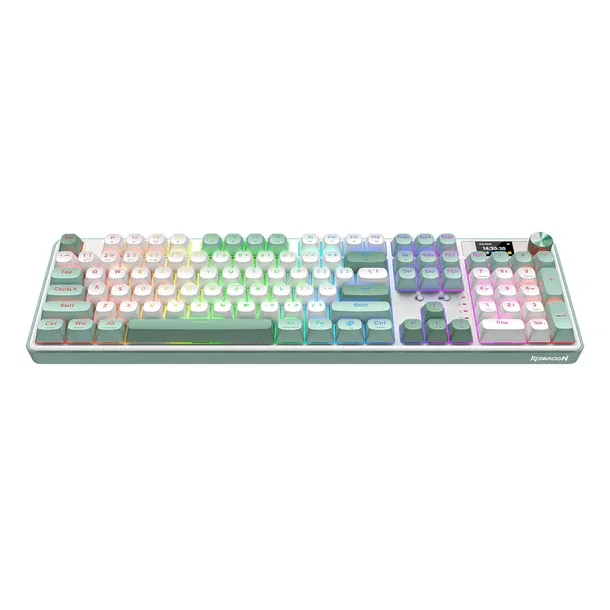Redragon WYVERN K761 Pro Full-size RGB Wireless Mechanical Gaming Keyboard - White/Green