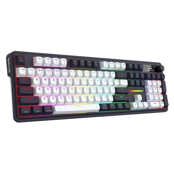 Redragon K762WB-RGB-PRO LCD Full-size Gasket Mechanical Keyboard - Black