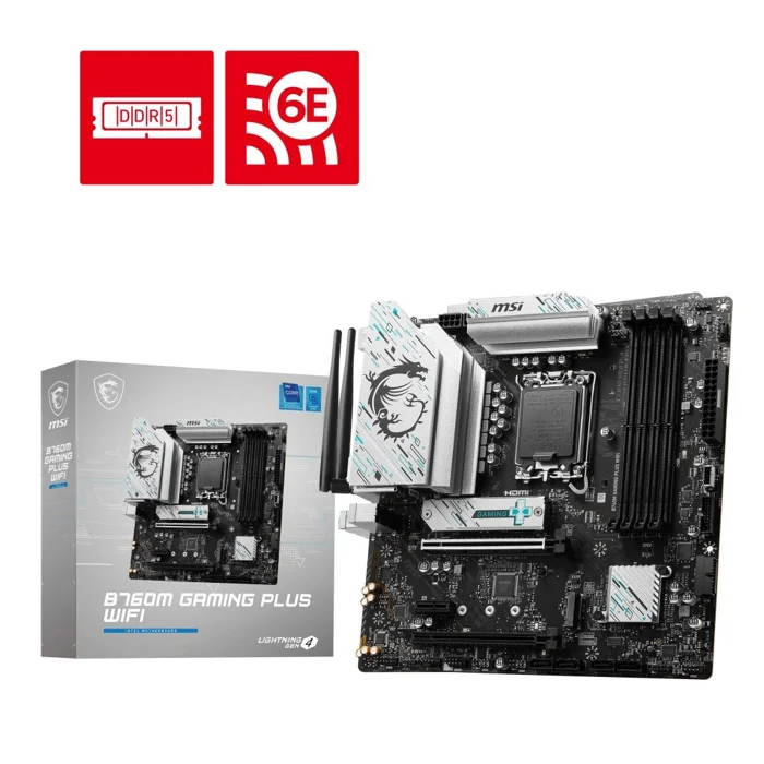 MSI B760M GAMING PLUS WIFI DDR5 Intel B760 LGA 1700 mATX Desktop Motherboard - RIG-B760MGAMINGPLUSWIFI