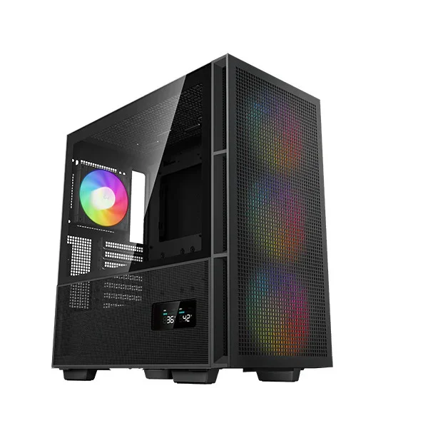 DeepCool CH560 Digital ATX Mesh Front Mid-Tower With Built-in Dual Status Digital LCD Display - RIG-CH560-DIGITAL
