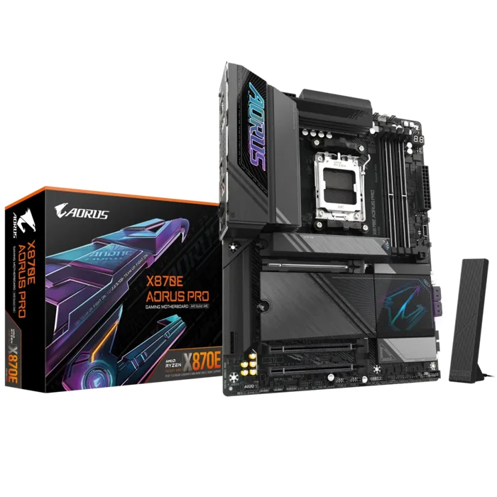 Gigabyte X870E AORUS PRO WIFI 7 AMD X870E Ryzen Socket AM5 ATX Desktop Motherboard - RIG-GA-X870E-AORUS-PRO