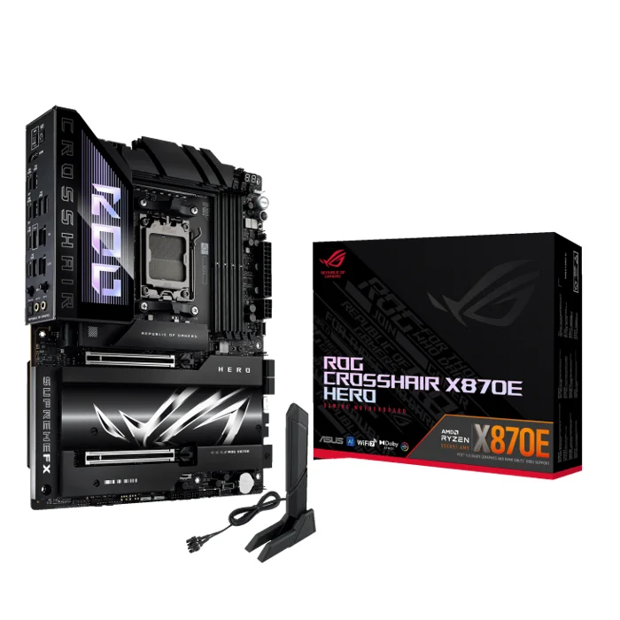 ASUS ROG CROSSHAIR X870E HERO AMD X870E Ryzen Socket AM5 ATX Desktop Motherboard - RIG-ROG CROSSHAIR X870E HERO