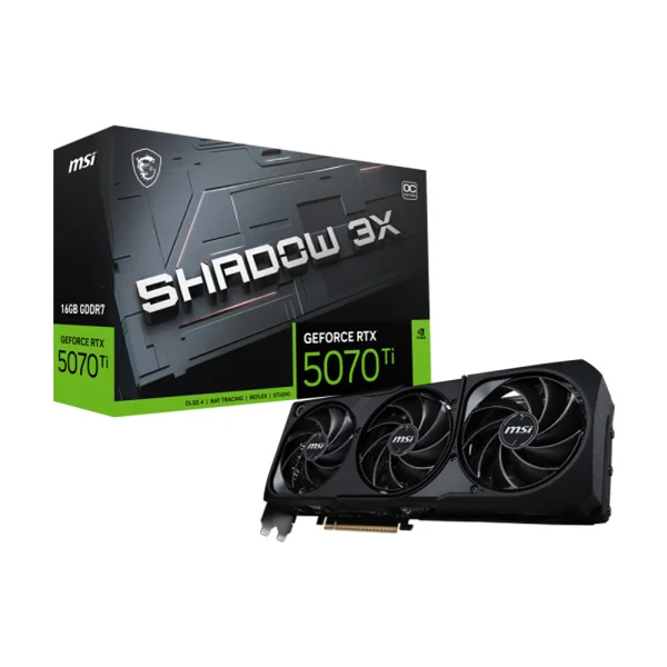 MSI GeForce RTX 5070 Ti SHADOW 3X OC 16GB Graphics Card - RTX 5070 TI 16G SHA 3X OC