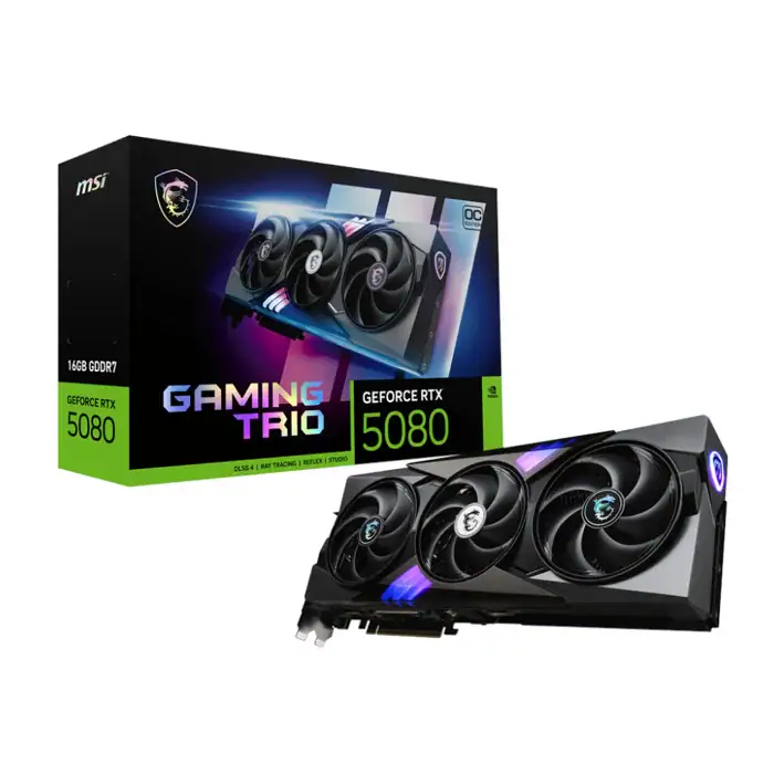 MSI GeForce RTX 5080 GAMING TRIO OC 16GB Graphics Card - RTX 5080 GAMING TRIO OC