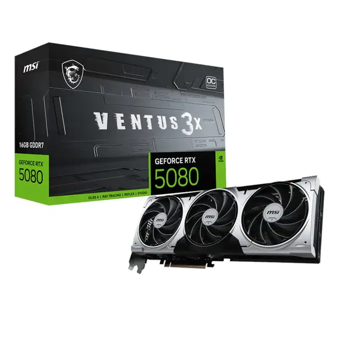 MSI GeForce RTX 5080 VENTUS 3X OC PLUS 16GB Graphics Card - RTX 5080 VENTUS 3X OC PLUS