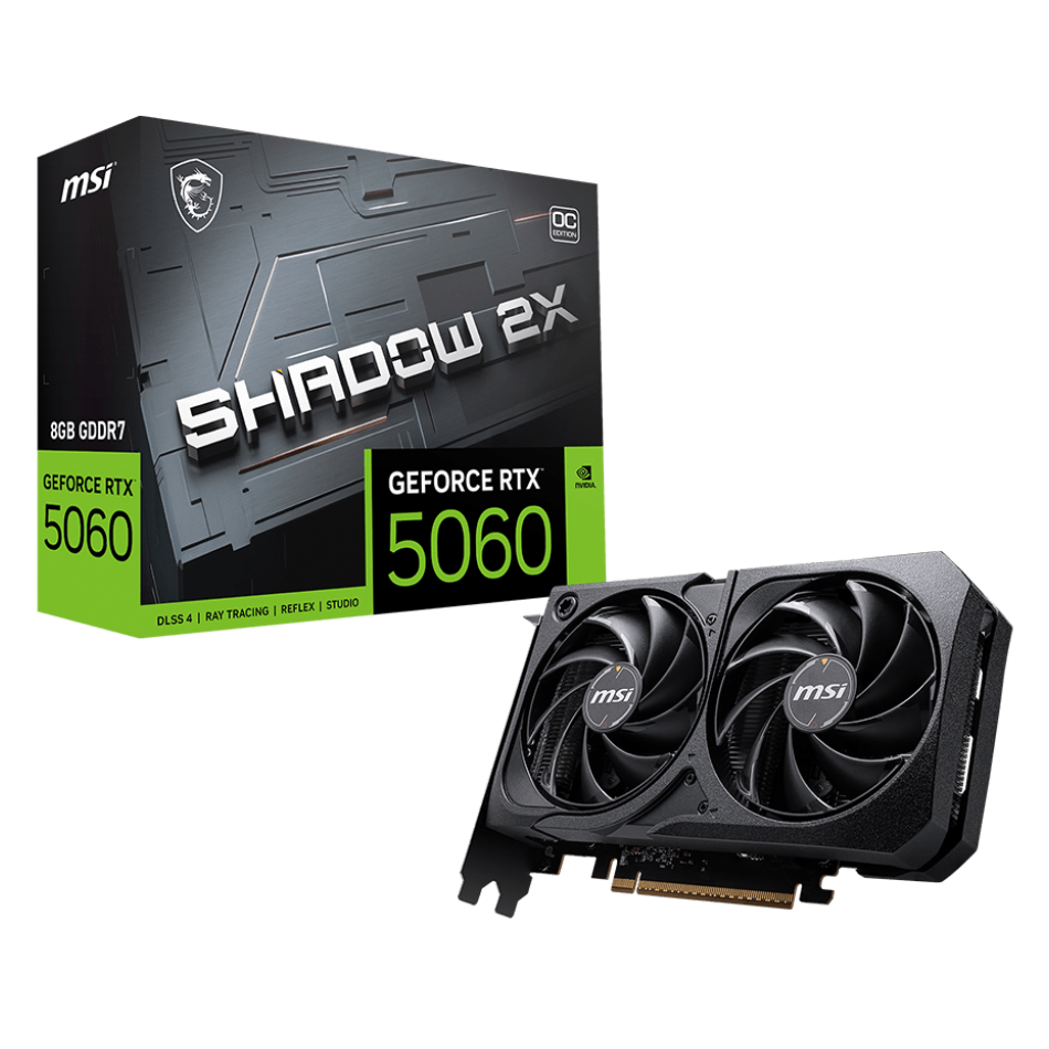 MSI GeForce RTX 5060 SHADOW 2X OC 8GB Graphics Card
