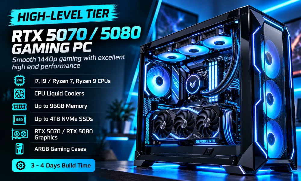 High level tier RTX 5070 AMD Ryzen 9 / Intel I7, I9 gaming PC build at PC International