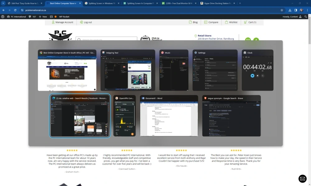 Windows 11 split screen