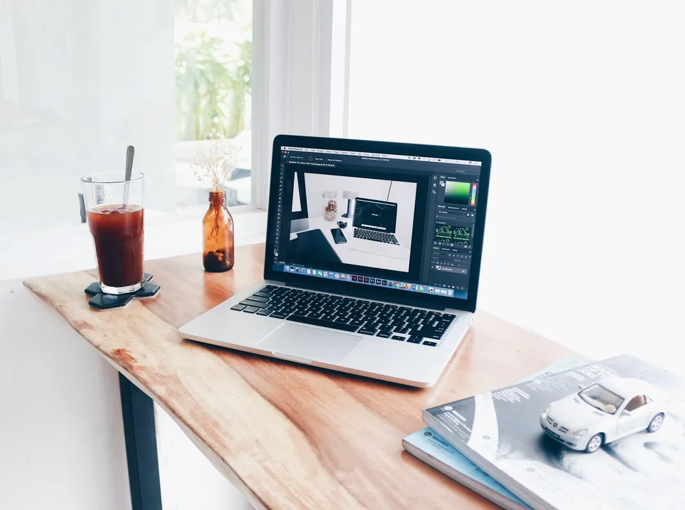 Sleek laptop setup