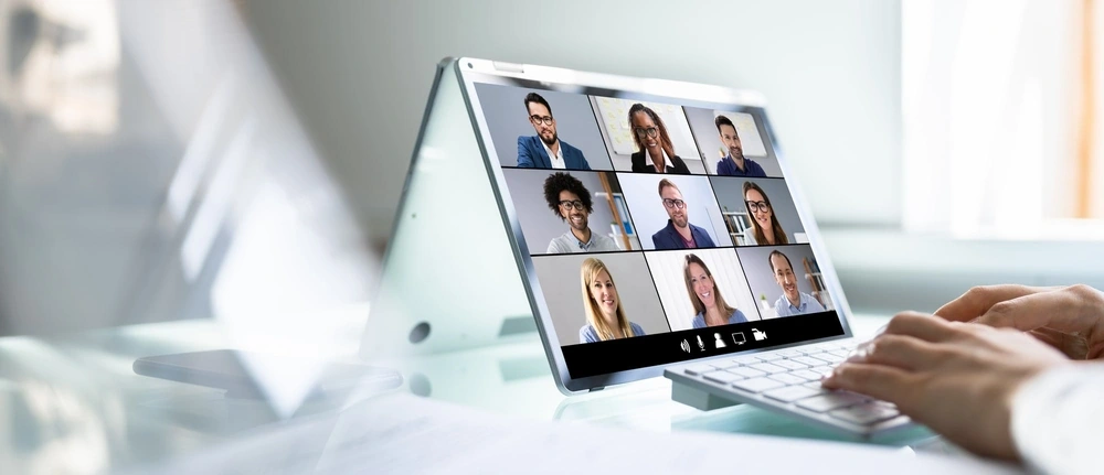 Zoom meeting on a 2-in-1 laptop